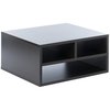 Basicwise Printer Stand Shelf Wood Office Desktop Compartment Organizer, Black QI003731.BK